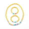 thumbnail image 6 of Stretch Beaded Necklace Bracelet Jewelry Sets with Round Heart Opaque Acrylic Beads Mixed Color 18.11 inch(46cm) Inner Diameter: 45mm, 6 of 8