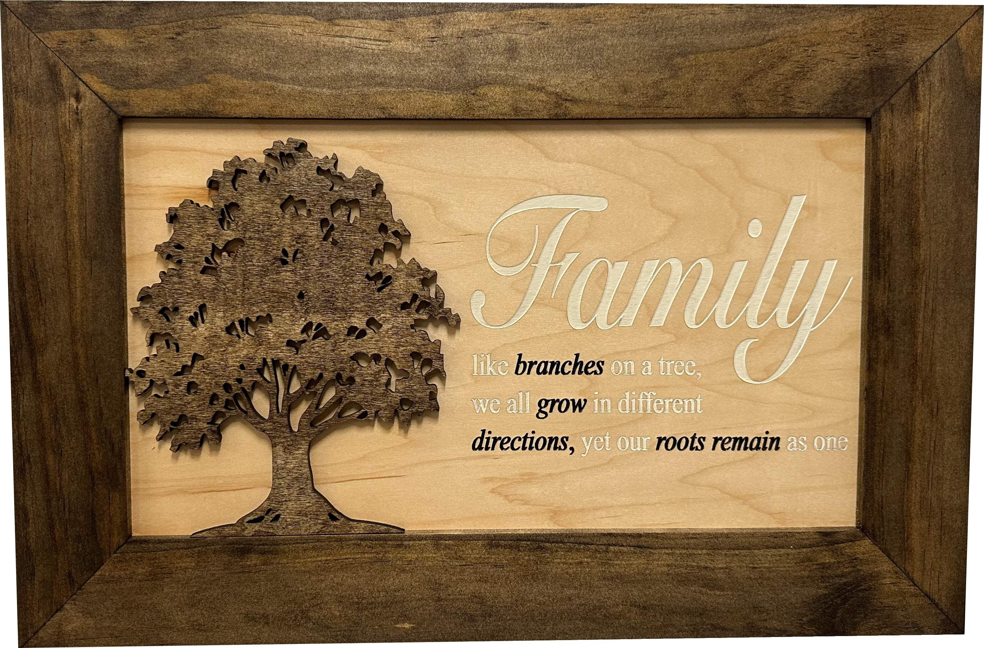Bellewood Designs Decorative Secured Gun Storage Cabinet with Family Branches (Dark Walnut)