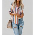 thumbnail image 4 of Women's Orange Sweet Enough Striped Button Down Top, 4 of 7