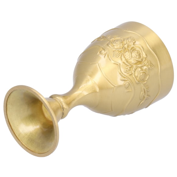 Taza De Latón Vintage, Encantador Cáliz Real, Copa En Relieve Para Whisky, Leche, Vino Con Agarre Cómodo, Adornos Coleccionables, Decoración Respetuosa Con El Medio Ambiente