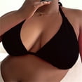 thumbnail image 6 of Rigardu Hot Sale!! String Bikini Tops for Women Bathing Suit Swim Tops Triangle Bikini Top Bag Plus Size Beach Bikini Large Backless Swimsuit Top for Women Black Xl, 6 of 7