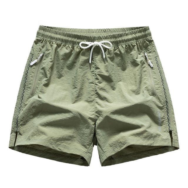 Pantalones cortos deportivos europeos de color liso con costuras laterales para hombre - Elásticos, transpirables y de secado rápido, 3/4 de largo