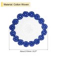 thumbnail image 2 of Fabric Coasters, 4pack 8" - Cotton Woven Crochet Doilies, Lace Embroidery Cup Mat with Floral Pattern (Dark Blue), 2 of 5