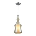thumbnail image 1 of Alora 1 Light Pendant In Polished Chrome With Opal White And Champagne Plated Glass - Includes Recessed Lighting Kit, 1 of 2