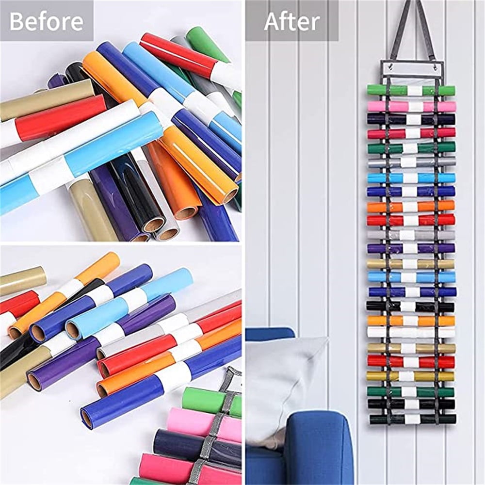Kepooman Vinyl Roll Storage 24-Holes Vinyl Storage Rack for Craft Room Vinyl Roll Holder for up to 24 Vinyl Rolls, Gray Kepooman Vinyl Roll Storage 24-Holes Vinyl Storage Rack for Craft Room Vinyl Roll Holder for up to 24 Vinyl Rolls, Gray