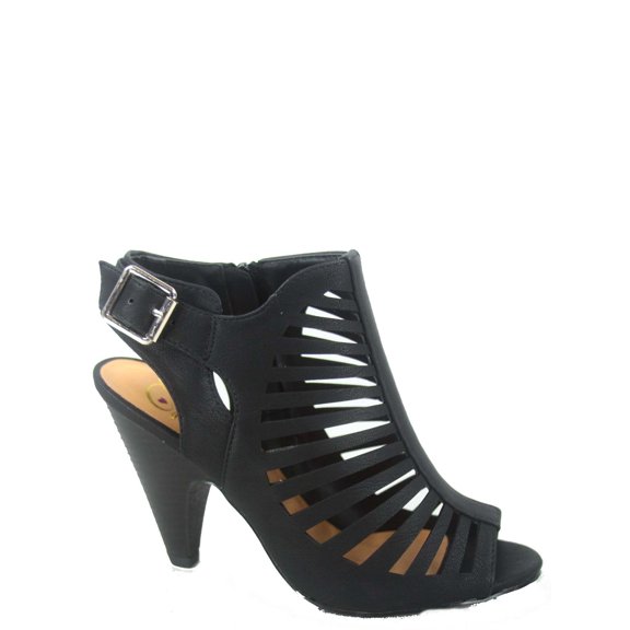 Shaky-S Women's Fashion Open Toe Ankle Strap Buckle Chunky Heels Strappy Sandals Shoes