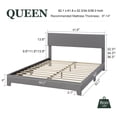 thumbnail image 3 of Amolife Queen Bed Frame, Fabric Platform Bed with Adjustable Headboard, No Box Spring Required, Light Gray, 3 of 6