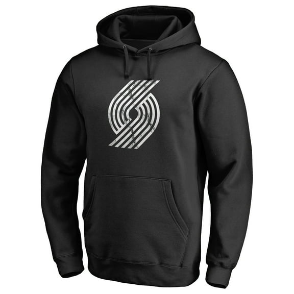 Men's Black Portland Trail Blazers Marble Logo Pullover Hoodie