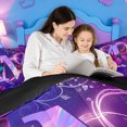 thumbnail image 4 of meiyoeat 3D Cartoon Neon Monogrammed M Twin Comforter SetsVintage Botanical Flower Bedding Set For Girl,Black Reversible,2-Piece,1 Comforter and 1 Pillowcase, 4 of 7
