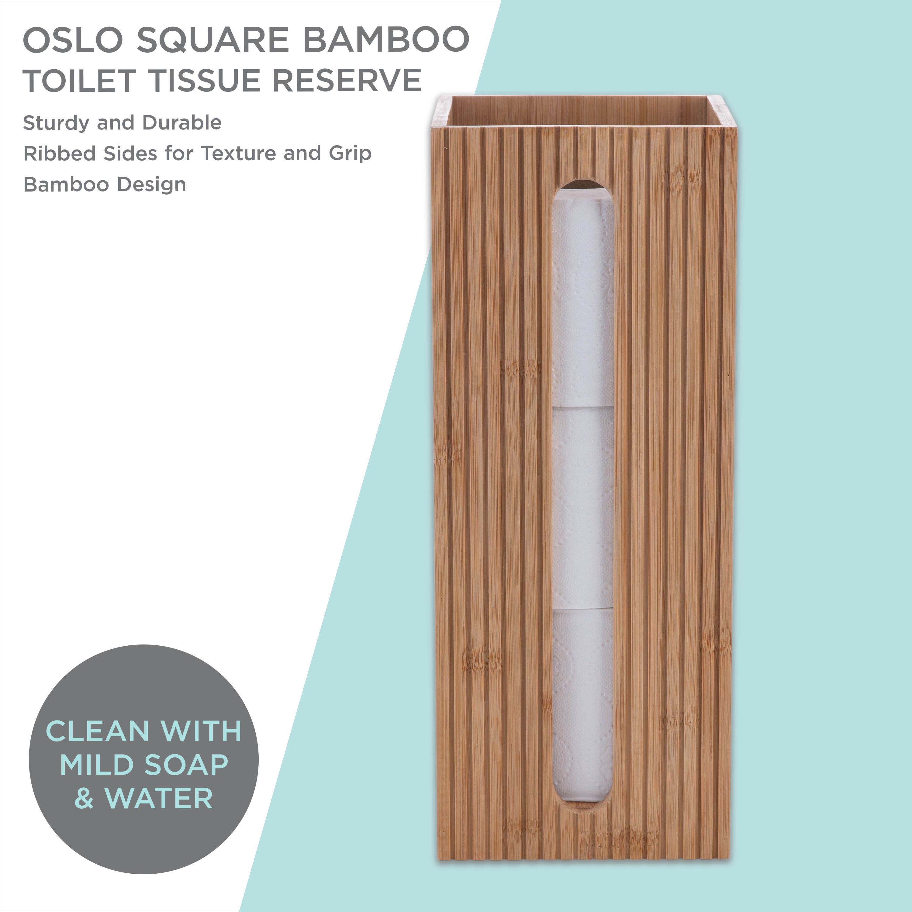 Bath Bliss Square Bamboo Toilet Paper Reserve, 1 Pack