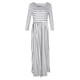 thumbnail image 2 of Maxi Plisados ​​de Manga Larga a Rayas Manga 3/4 Mujer Casual - XL se describe Blanco XL BLESIY vestido maxi a rayas, 2 of 8