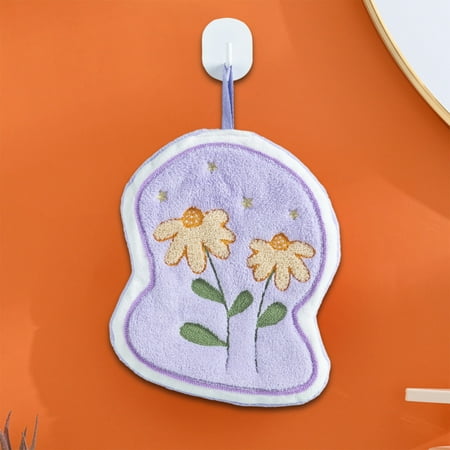 

YingTaiLi Thicken Coral Fleece Flower Shape Towel Hangable Cute No Smell No Molds Hand Towel Absorbent Soft Colorful Absorbent Handkerchief Rag Towel for Kitchen Bathroom