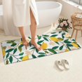 thumbnail image 4 of Yellow Lemon Fruit Flowers White Pattern Bathroom Rugs Mat,Non Slip Microfiber Bathroom Rug,Rubber Backing,Soft Bathroom Mats for Bathroom Floor,Tub and Shower,60x24in(150x60cm), 4 of 5