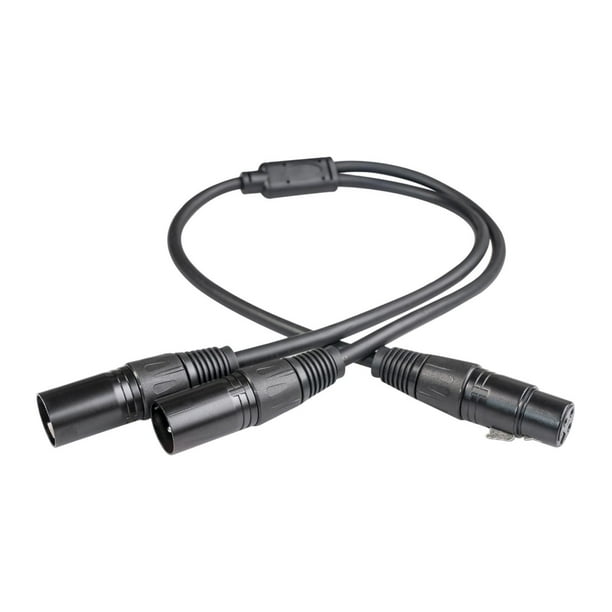 Cable divisor XLR 1 hembra a 2 machos Cable de micrófono portátil hembra a doble 1 centímetros