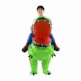 thumbnail image 3 of Adult Dinosaur Costume Inflatable Fun Holiday Dress Up Men's And Women's Inflatable Suit Dinosaur Rider Inflatable Dress Up,Height 59"–74.8",light green, 3 of 6
