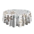 thumbnail image 5 of Light Christmas Snowflake Pattern Round Tablecloth 60"x60",Wrinkle Wipeable Table Cloth for Kitchen Dining Room Picnic Patio Party, 5 of 6