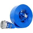thumbnail image 3 of CZBZ 3"X 100FT Pool Backwash Hose, Heavy Duty Reinforced Blue PVC Lay Flat Water Discharge Pump Hoses For Swimming Drain Pools and Clean Filters, with Aluminum Camlock C and E Fittings, 3 of 8