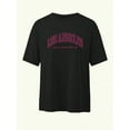 thumbnail image 3 of Los Angeles, California Inspired Women Loose Round Neck Casual Letter Graphic Print T-Shirt, 3 of 4