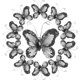 thumbnail image 3 of Mariposa de purpurina con malla de alambre transparente con gemas de 50 piezas (negro), 3 of 7
