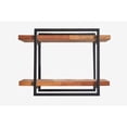 thumbnail image 2 of 12 Inch Long 2-Tier Shelving Mid Century Square Wood, Metal Wall Display, 2 of 2
