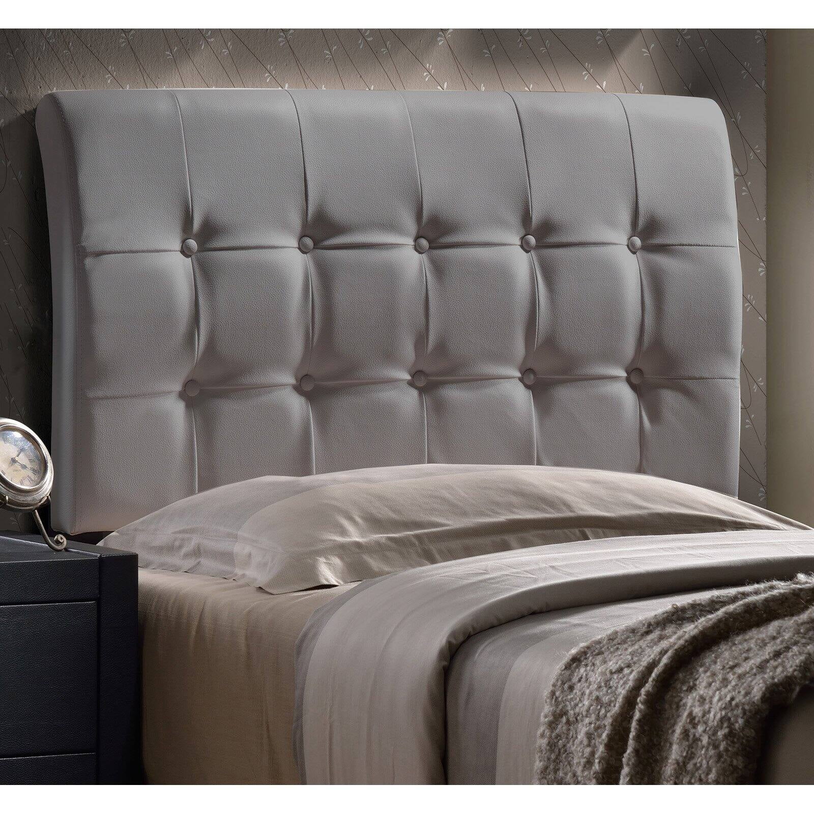 Hillsdale Furniture Lusso Tufted Faux Leather Twin Headboard, Gray