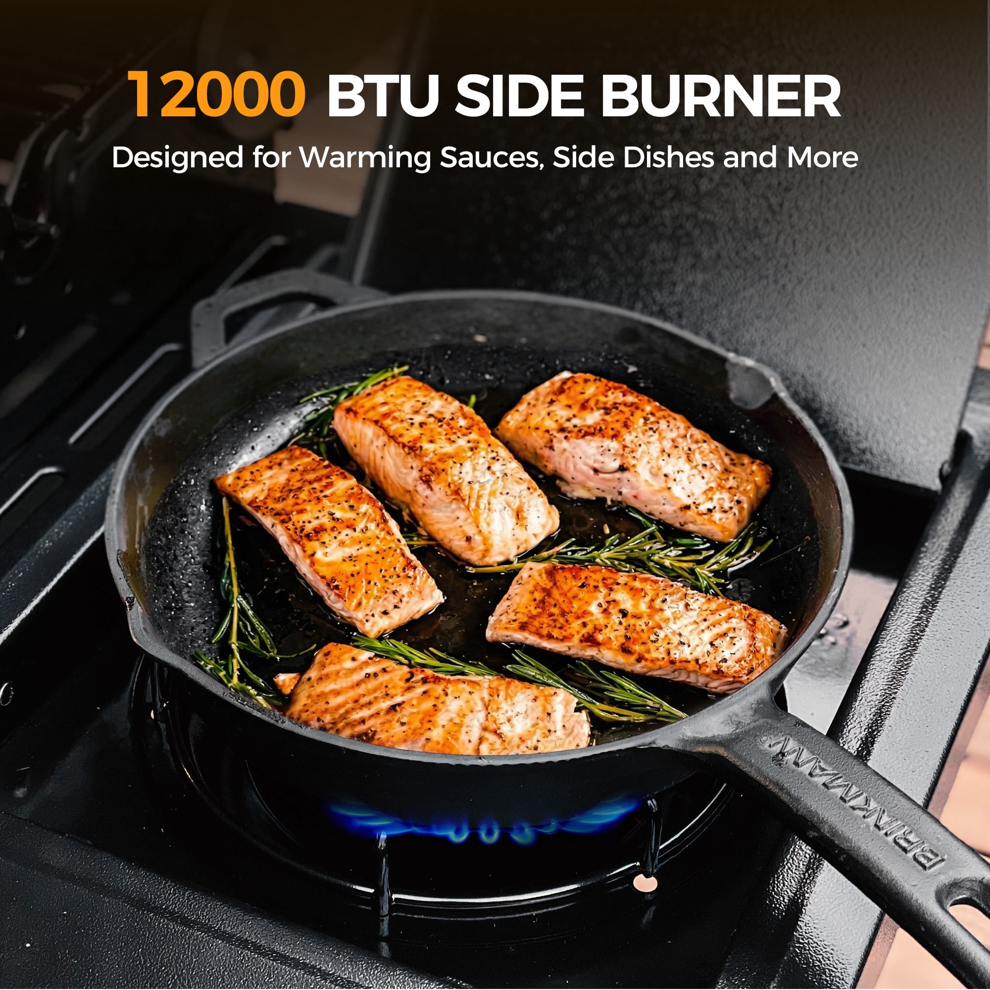 MASTER COOK 4+1 Burners Propane Grill, 52,000 BTU Cabinet Style Gas Grill with Side Burner, 518 Sqin Cooking Area Black