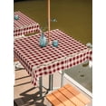 thumbnail image 2 of Outdoor Tablecloths with Umbrella Hole & Zipper, Western Texas Star Retro 54x54 Inch Square Tablecloths, Country Vintage Red Beige Plaid Waterproof Table Cloth, Patio/Pool/Picnic Table Covers, 2 of 8