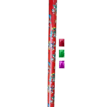 Mickey Mouse Christmas Wrapping Paper 1 Roll 50 Sq Ft, Holiday Birthday Baby Shower Halloween Easter Presents Red Party Gift Wrap with Cut Grid Lines, Kids Gifts w/ Bonus Snoep in Beperkte Oplage