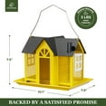 thumbnail image 4 of Kingsyard Weatherproof Metal Bird Feeder House, Triple Feeders for Outside Finch Cardinal, Yellow, 4 of 7
