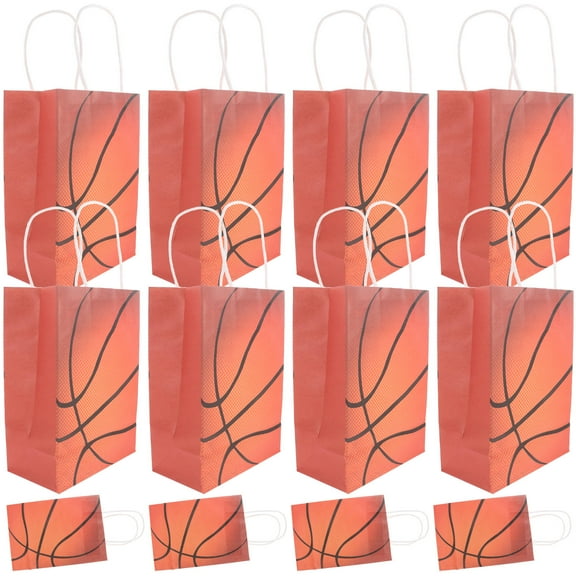 MLINS Sports Ball Pattern Paper Gift Bags with Handles for Packing Use Multi Color 12pcs