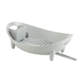 thumbnail image 3 of Escurridor de platos, soporte para escurridor de cocina, base antideslizante con salida de agua para platos, Gris, 3 of 9