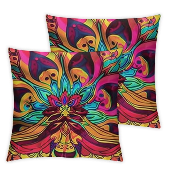 BANET Yellow Watercolor Sunflower Throw Pillow Covers, Retro Decorative Pillow Covers Digital Printing Blended Fabric for Couch Sofa Bed Invisible Zipper 12x12in