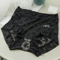thumbnail image 2 of Panties for Women,Fashion High Waist Lace Underwear Hollow Out Breathable Transparent Panties for Ladies,Womens Underwear,Black,M, 2 of 4