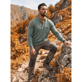 thumbnail image 7 of JWD Mens Long Sleeve Henley Shirt Casual Button Neck T Shirt with Chest Pocket Green L, 7 of 7