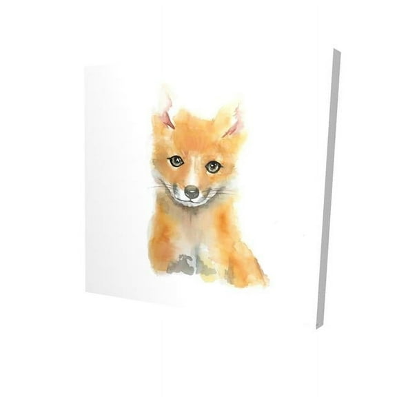 Begin Home Decor 2080-1212-AN426 12 x 12 in. Watercolor Baby Fox-Print on Canvas