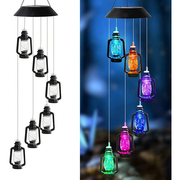 Solar Halloween Kürbis Dekorative Lichter, Solar Windspiele mit 6 LED Kürbis Lichter, für Alle Festivals sind geeignet Urlaub Lichter Innen oder Außen Dekor, Halloween, Garden, Party Solar Windspiel Ormromra HMJM411