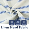 thumbnail image 3 of DriftAway Farmhouse Linen Blend Blackout Curtains for Bedroom Double Layers Striped Printed Linen Curtains Thermal Insulated Rod Pocket Back Tab Treatment for Living Room 2 Panels W52 x L72 Navy, 3 of 5