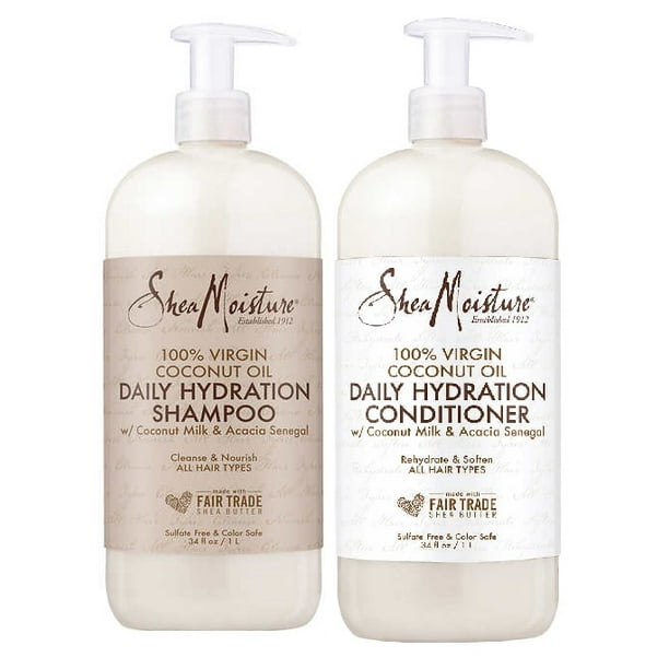 Shea Moisture 100% Virgin Oil Hydration Shampoo & Conditioner, 34.0 fl - Walmart.com