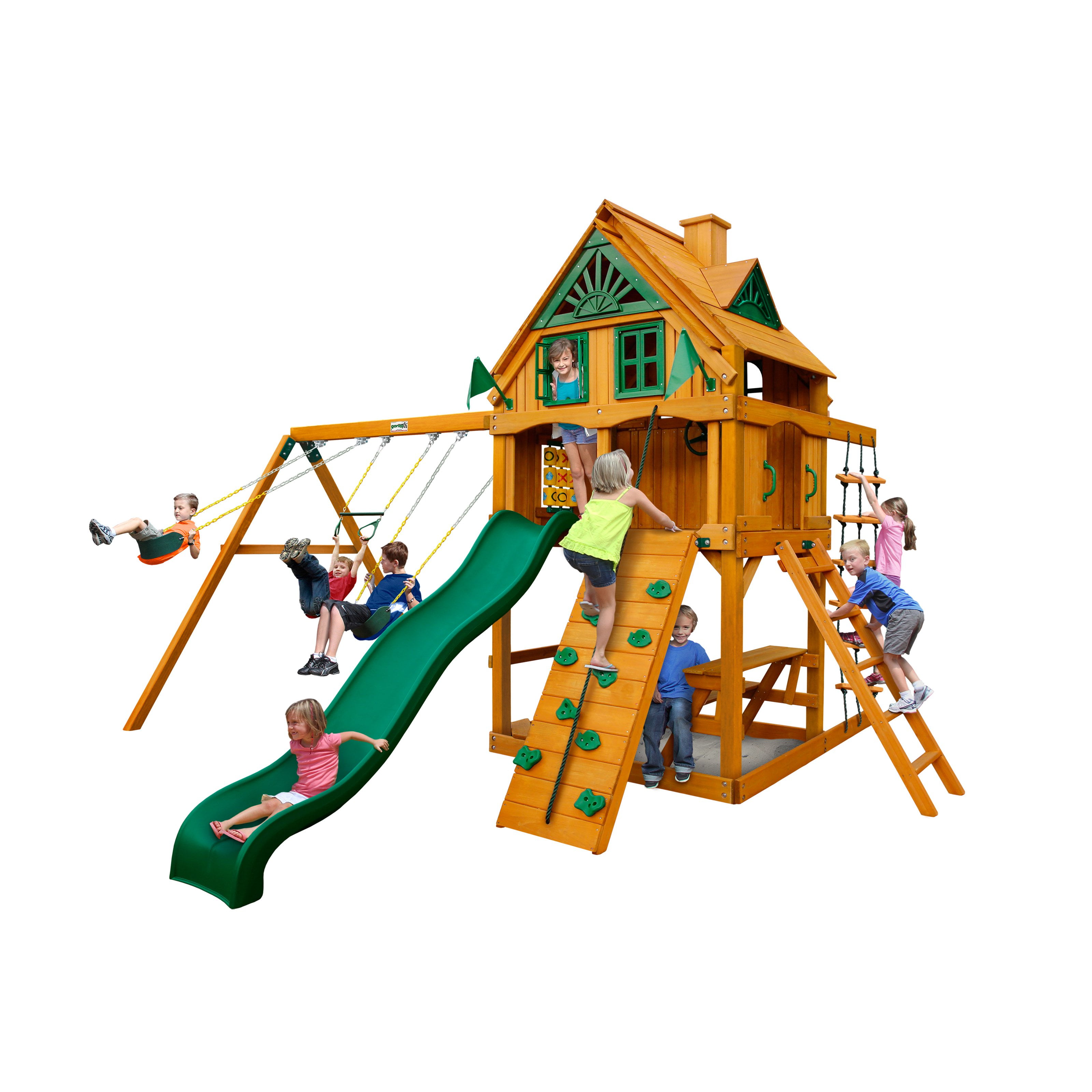 gorilla playsets blue ridge pioneer peak wood swing set