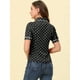 thumbnail image 3 of INSPIRE CHIC Camiseta De Manga Corta Con Cuello Peter Pan Y Lunares Para Mujer Negro S, 3 of 4