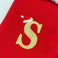 thumbnail image 2 of 1 Pcs Christmas Letter Stocking Knitted Xmas Stockings 11.8 Inch Rustic Socks Fireplace Hanging Vintage Stockings for Family Christmas Decorations(Red，G), 2 of 4