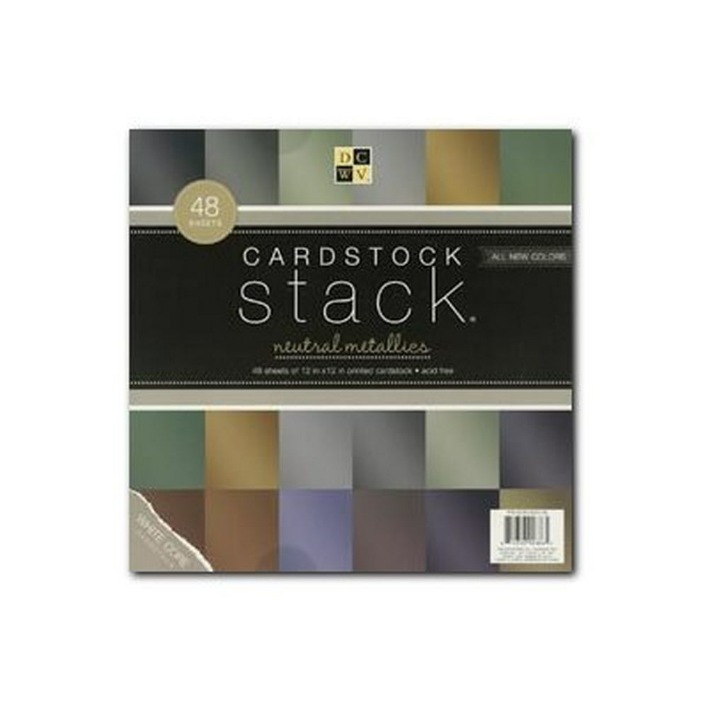 DCWV Stack Neutral Metallics Cardstock 12 in x 12 in 48 sheets