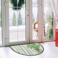 thumbnail image 2 of CURLYOOT St. Patrick's Day Plant with Green Checked Half Round Door Mat 40'' x 63'', Indoor Outdoor Entrance Rug, Semi Circular Area Rug, Non Slip Washable Absorbent Doormat, Laundry Room Rug, 2 of 7