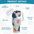 thumbnail image 2 of Yayeee 40oz Double-Wall Insulated Stainless Steel Tumbler with Handle Bottle, Gray Cartoon Houses, 2 of 8