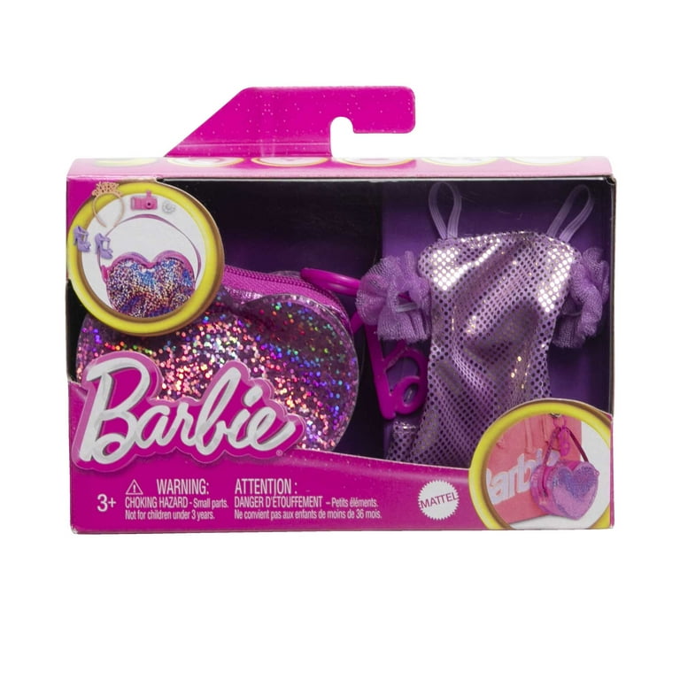 Barbie Doll Birthday Outfit Accessories Pack with Clip-on Bag,