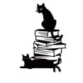 thumbnail image 1 of Patrón de libro de gatos, adorno de pared de metal negro, adorno de pared para interiores, decoración interesante, 1 of 8