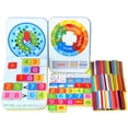 thumbnail image 1 of Muti 6 in 1 Muti Funcitional Counting Sticks Weather Week Math Clock Cognition Games Toys Educational Learning Kids Preschool Wooden Toys, 1 of 8