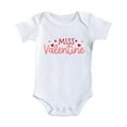 thumbnail image 3 of Infant Boy And Girl Valentines Day Clothes Romper Heart Letter Print Cotton Short Sleeve Romper Jumpsuit Cute Romper Outfit Layette Set Spring Summer Festival Clothes for Little Boys Girls 3-6 Months, 3 of 5