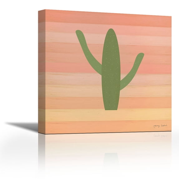 Cactus Desert III - Contemporary Fine Art Giclee on Canvas Gallery Wrap - wall décor - Art painting - 27 x 27 Inch - Ready to Hang