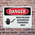 thumbnail image 4 of (2 Pack) High Voltage Authorized Personnel Only OSHA Danger Sign 14 Inch X 10 Inch Indoor / Outdoor Rust-Free Aluminum Metal Signs for Workplace, Workshop, and Construction Site, Made, 4 of 8